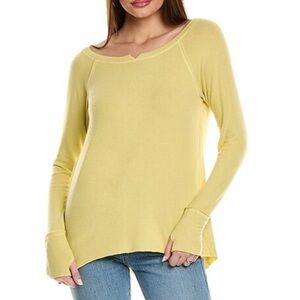 Michael Stars Sz XS Treasure Notched Collar LS Top in Yellow